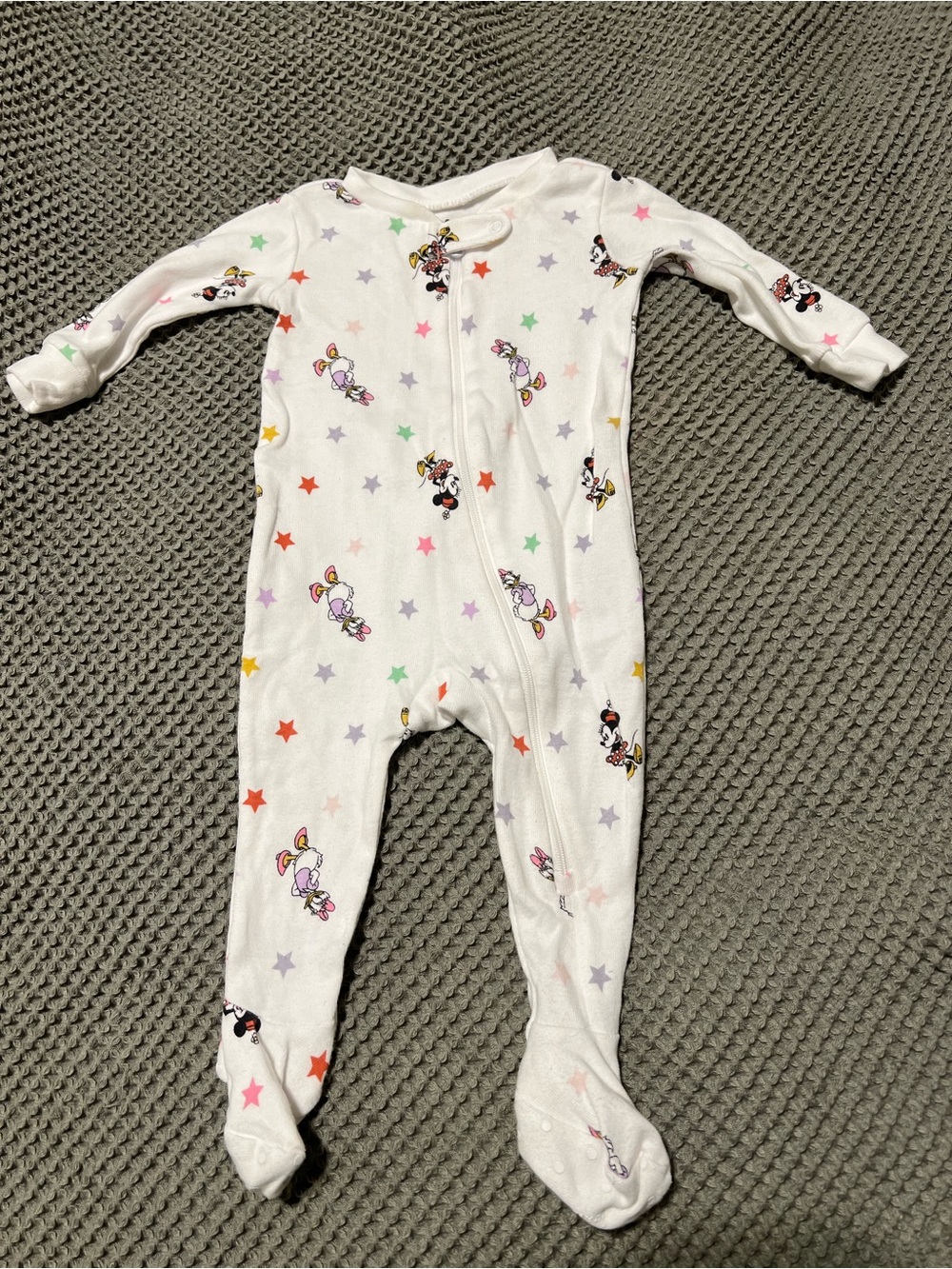 Janie & Jack Footie with Multicolor Stars and Classic Disney Characters Print